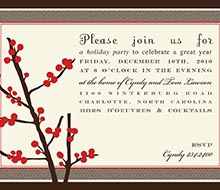 Holiday Berries Christmas Party Printable Invitation